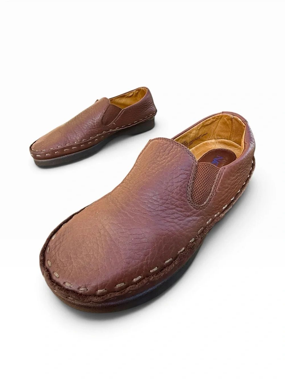 Natur Slip on Leather Moc Comfort Loafers Shoes Women's Size 9.5